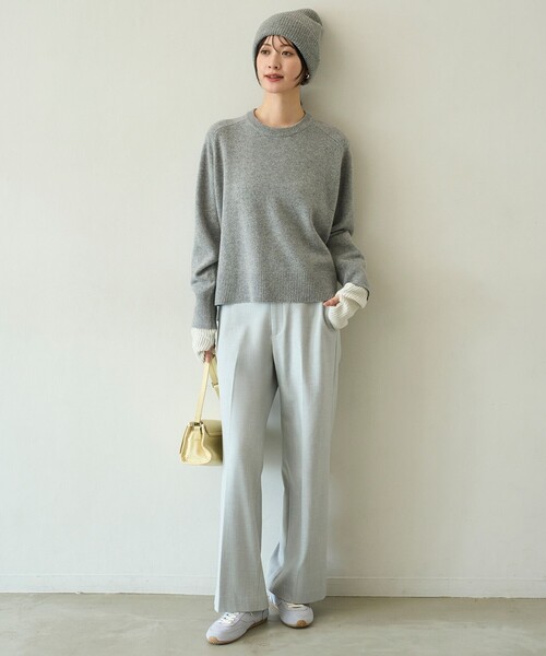 UNFILO(アンフィーロ)の「【ウエストゴム/14サイズ展開】beauty warm pants ワイド(その他パンツ・レディース・ブラック系1/ネイビー系1/ライトグレー系/ホワイト系/グレー系/ライトグリーン系/ブラック系・X-LARGE/XXXL/XX-LARGE)」の4枚目の写真
