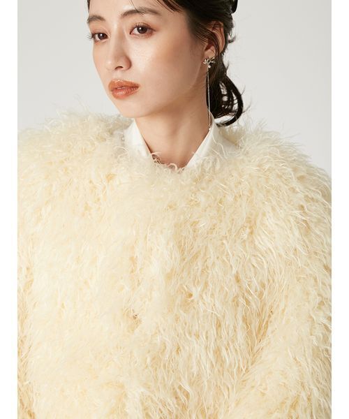 FRAY I.D（フレイアイディー）の「ECOPELショートファーコート（ブルゾン・レディース・チャコールグレー/オフホワイト/イエロー・1/0）」の17枚目の写真