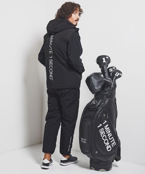 1minute 1second(ワンミニットワンセカンド)の「mcg3722-cursive embroidery hooded vest フーデッドナイロンベスト(1M25F020)(ベスト・メンズ・チャコール/ブラック・XL/L/M/S)」の14枚目の写真
