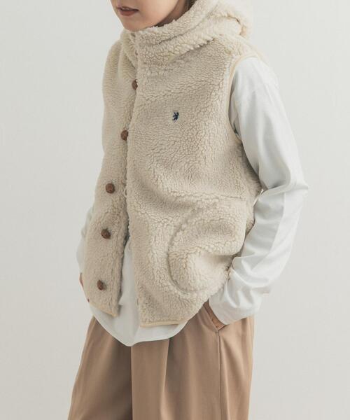 GYMPHLEX（ジムフレックス）の「GYMPHLEX　BOA HOODED VEST（ベスト・レディース・アイボリー/ベージュ/チャコールグレー/ベージュ系その他/ネイビー・14）」の9枚目の写真