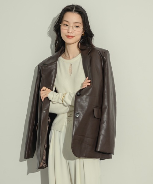 オーバーサイズレザージャケット（テーラードジャケット）｜NEUNA