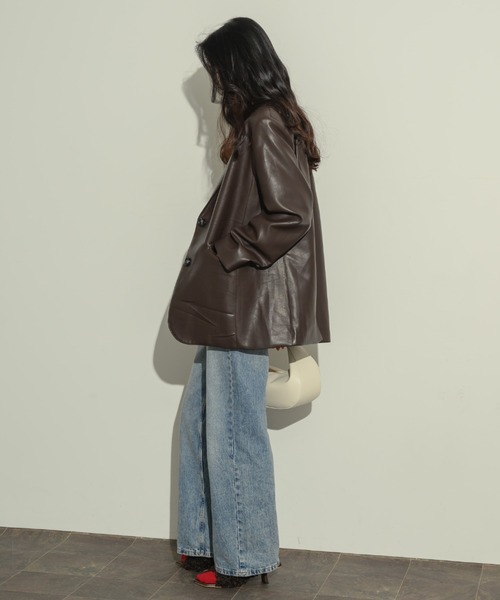 オーバーサイズレザージャケット（テーラードジャケット）｜NEUNA