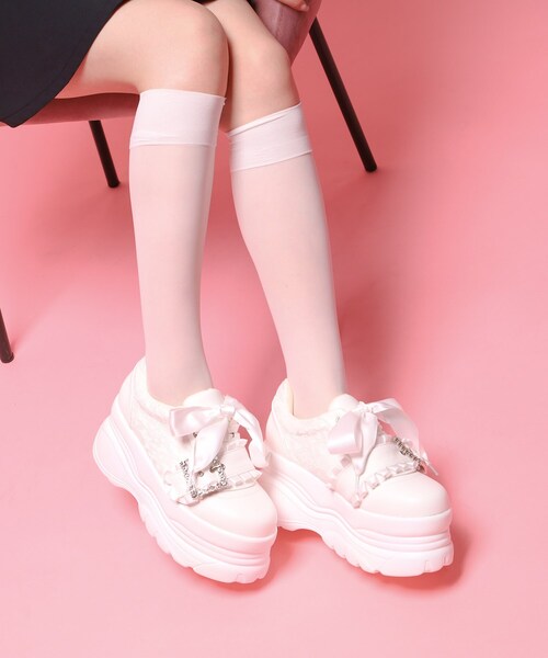 cs T&P(シーエスティーアンドピー)の「夢見るシリーズキラキラ厚底スニーカー(スニーカー・レディース・ホワイト/ブラック/ブルー・S/M/L/LL)」の9枚目の写真