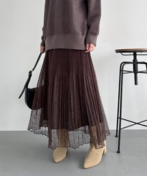 レースプリーツスカート