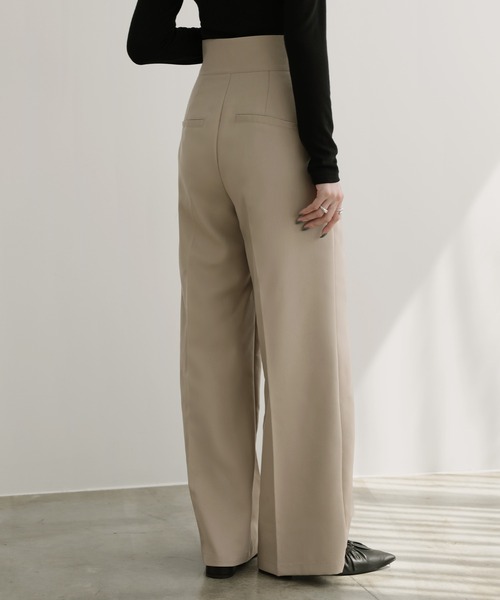 nouvellemoi（ヌーベルモイ）の「ハイウエストソフトワイドパンツ（その他パンツ・レディース・ベージュ系その他/チャコールグレー/ブラック/アイボリー・L/M/S）」の8枚目の写真