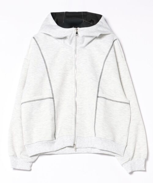 aimoha(アイモハ)の「ステッチデザイン ショート丈ジップパーカー/Stitch design short zip hoodie(スウェット・メンズ・グリーン/ライトグレー/ブラック・X-LARGE/XX-LARGE/LARGE)」の14枚目の写真
