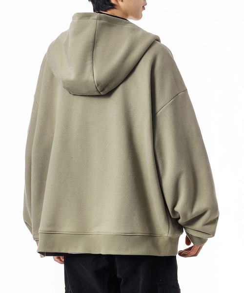 aimoha(アイモハ)の「ステッチデザイン ショート丈ジップパーカー/Stitch design short zip hoodie(スウェット・メンズ・グリーン/ライトグレー/ブラック・X-LARGE/XX-LARGE/LARGE)」の6枚目の写真