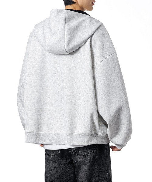 aimoha(アイモハ)の「ステッチデザイン ショート丈ジップパーカー/Stitch design short zip hoodie(スウェット・メンズ・グリーン/ライトグレー/ブラック・X-LARGE/XX-LARGE/LARGE)」の12枚目の写真