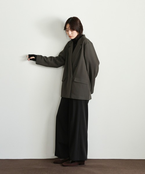 select MOCA Et(セレクトモカエト)の「【Et】Double Button Tailored Jacket(テーラードジャケット・レディース・チャコールグレー/ブラウン・FREE)」の13枚目の写真