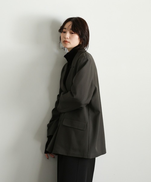 select MOCA Et(セレクトモカエト)の「【Et】Double Button Tailored Jacket(テーラードジャケット・レディース・チャコールグレー/ブラウン・FREE)」の6枚目の写真