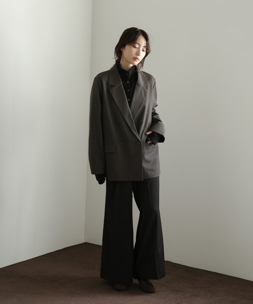 select MOCA Et(セレクトモカエト)の「【Et】Double Button Tailored Jacket(テーラードジャケット・レディース・チャコールグレー/ブラウン・FREE)」の9枚目の写真
