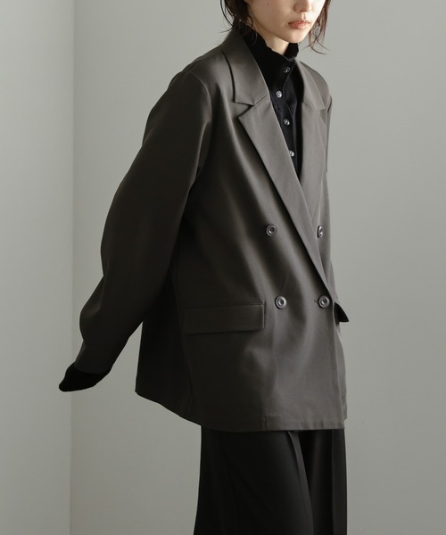 select MOCA Et(セレクトモカエト)の「【Et】Double Button Tailored Jacket(テーラードジャケット・レディース・チャコールグレー/ブラウン・FREE)」の11枚目の写真