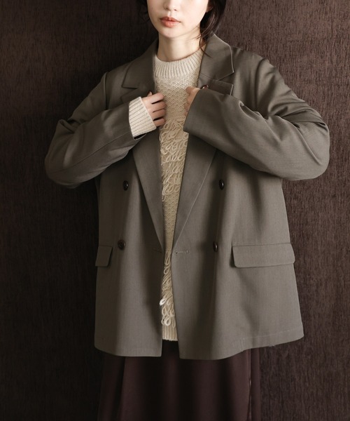 select MOCA Et(セレクトモカエト)の「【Et】Double Button Tailored Jacket(テーラードジャケット・レディース・チャコールグレー/ブラウン・FREE)」の19枚目の写真