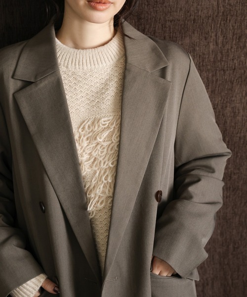 select MOCA Et(セレクトモカエト)の「【Et】Double Button Tailored Jacket(テーラードジャケット・レディース・チャコールグレー/ブラウン・FREE)」の20枚目の写真