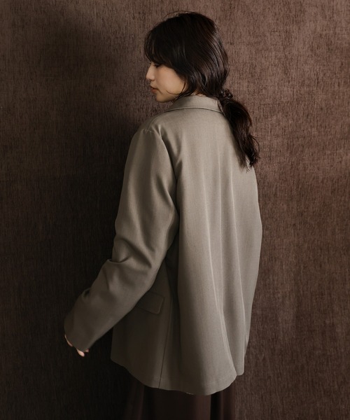 select MOCA Et(セレクトモカエト)の「【Et】Double Button Tailored Jacket(テーラードジャケット・レディース・チャコールグレー/ブラウン・FREE)」の21枚目の写真