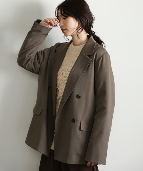 select MOCA Et(セレクトモカエト)の「【Et】Double Button Tailored Jacket(テーラードジャケット・レディース・チャコールグレー/ブラウン・FREE)」の17枚目の写真