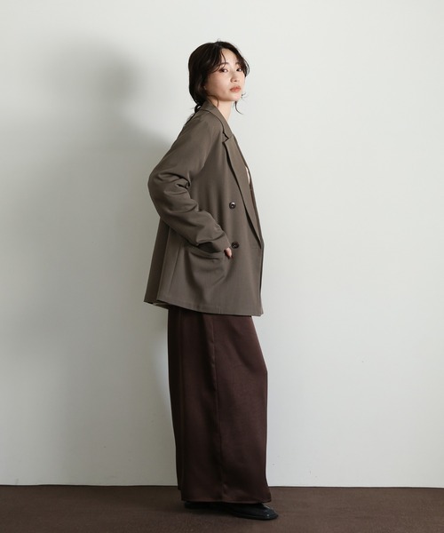 select MOCA Et(セレクトモカエト)の「【Et】Double Button Tailored Jacket(テーラードジャケット・レディース・チャコールグレー/ブラウン・FREE)」の18枚目の写真