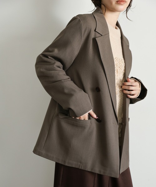 select MOCA Et(セレクトモカエト)の「【Et】Double Button Tailored Jacket(テーラードジャケット・レディース・チャコールグレー/ブラウン・FREE)」の16枚目の写真