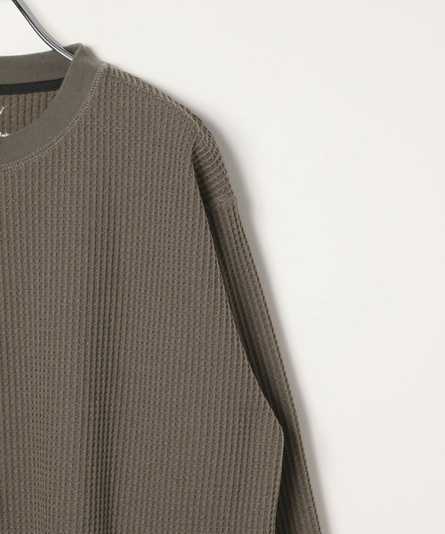 BAYFLOW（ベイフロー）の「裏起毛ワッフルプルオーバー（Tシャツ/カットソー・メンズ・ブラック/グレー/オフホワイト・LARGE/MEDIUM）」の7枚目の写真