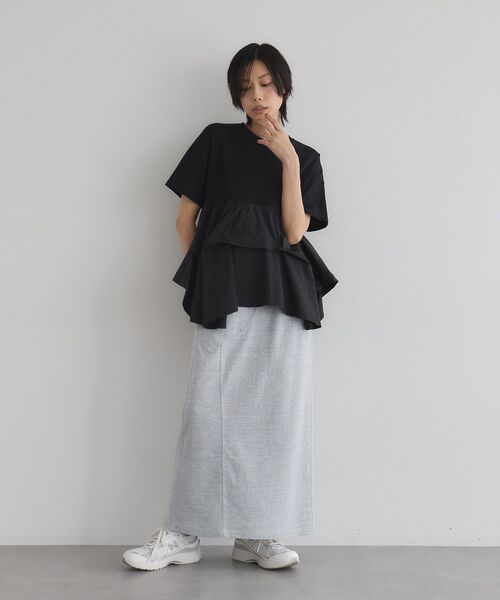 GARAGE OF GOOD CLOTHING(ガレージオブグッドクロージング)の「【日本製】クロッチデザインロングスカート(スカート・レディース・ブラウン/チャコールグレー/杢グレー・FREE)」の6枚目の写真