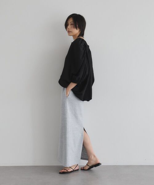 GARAGE OF GOOD CLOTHING(ガレージオブグッドクロージング)の「【日本製】クロッチデザインロングスカート(スカート・レディース・ブラウン/チャコールグレー/杢グレー・FREE)」の8枚目の写真