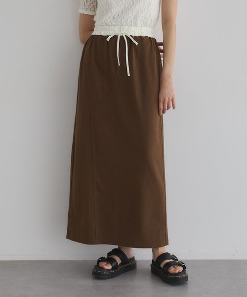 GARAGE OF GOOD CLOTHING(ガレージオブグッドクロージング)の「【日本製】クロッチデザインロングスカート(スカート・レディース・ブラウン/チャコールグレー/杢グレー・FREE)」の9枚目の写真
