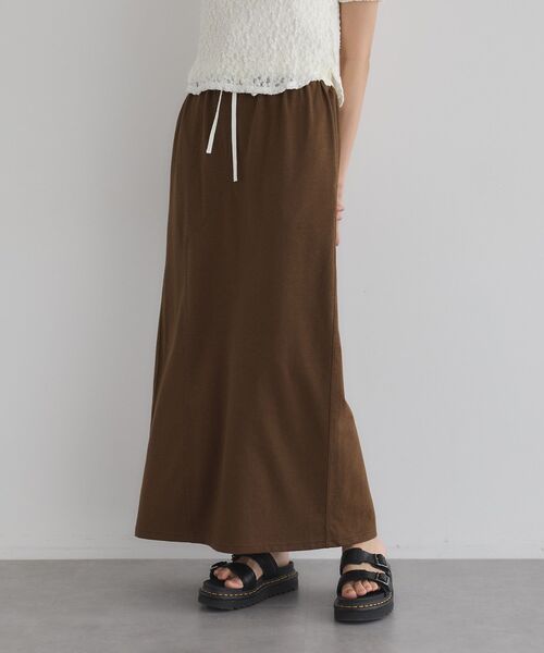 GARAGE OF GOOD CLOTHING(ガレージオブグッドクロージング)の「【日本製】クロッチデザインロングスカート(スカート・レディース・ブラウン/チャコールグレー/杢グレー・FREE)」の10枚目の写真