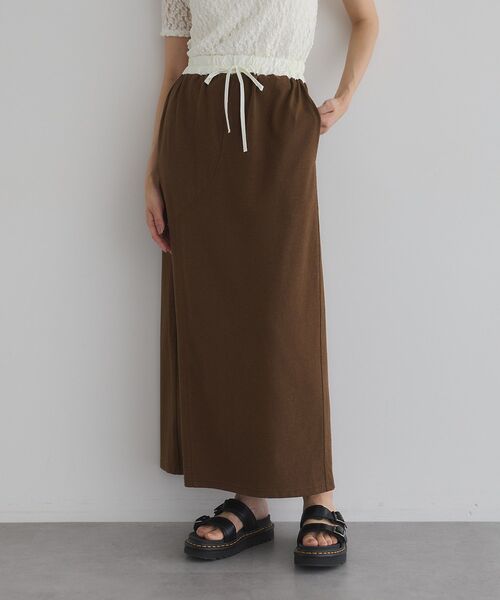 GARAGE OF GOOD CLOTHING(ガレージオブグッドクロージング)の「【日本製】クロッチデザインロングスカート(スカート・レディース・ブラウン/チャコールグレー/杢グレー・FREE)」の11枚目の写真