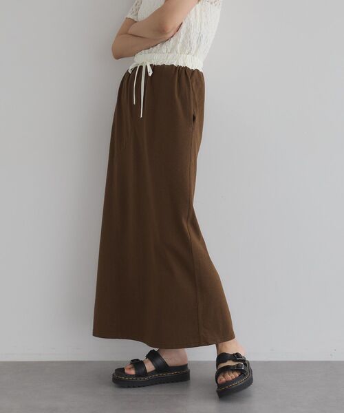 GARAGE OF GOOD CLOTHING(ガレージオブグッドクロージング)の「【日本製】クロッチデザインロングスカート(スカート・レディース・ブラウン/チャコールグレー/杢グレー・FREE)」の12枚目の写真