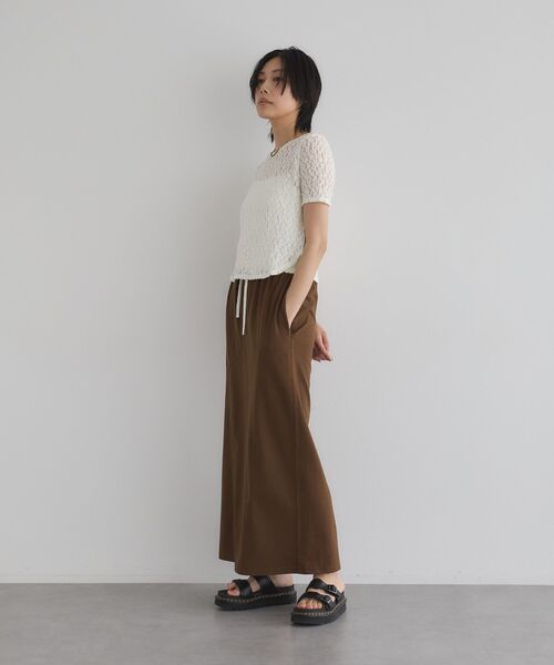 GARAGE OF GOOD CLOTHING(ガレージオブグッドクロージング)の「【日本製】クロッチデザインロングスカート(スカート・レディース・ブラウン/チャコールグレー/杢グレー・FREE)」の14枚目の写真