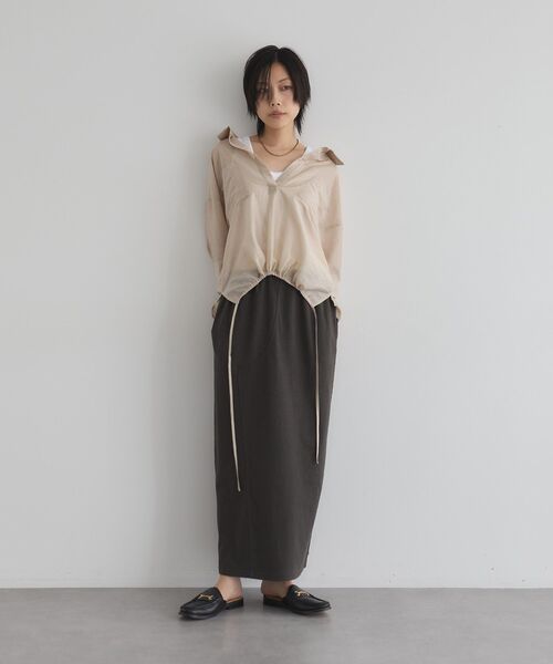 GARAGE OF GOOD CLOTHING(ガレージオブグッドクロージング)の「【日本製】クロッチデザインロングスカート(スカート・レディース・ブラウン/チャコールグレー/杢グレー・FREE)」の16枚目の写真