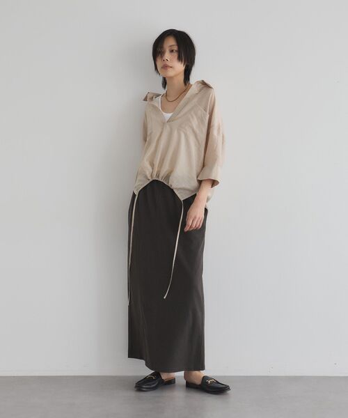 GARAGE OF GOOD CLOTHING(ガレージオブグッドクロージング)の「【日本製】クロッチデザインロングスカート(スカート・レディース・ブラウン/チャコールグレー/杢グレー・FREE)」の18枚目の写真