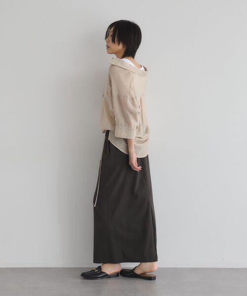 GARAGE OF GOOD CLOTHING(ガレージオブグッドクロージング)の「【日本製】クロッチデザインロングスカート(スカート・レディース・ブラウン/チャコールグレー/杢グレー・FREE)」の19枚目の写真