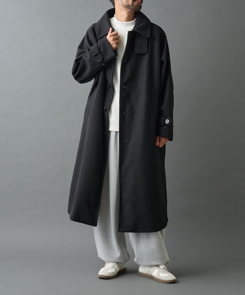 セール】テックウールステンカラーロングコート（ステンカラーコート