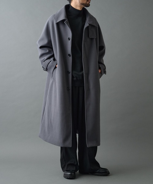 COLONY 2139（コロニートゥーワンスリーナイン）の「テックウールステンカラーロングコート（ステンカラーコート・メンズ・グレー/ブラック・LARGE/MEDIUM）」の17枚目の写真