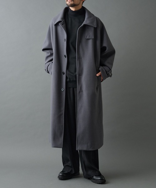 COLONY 2139（コロニートゥーワンスリーナイン）の「テックウールステンカラーロングコート（ステンカラーコート・メンズ・グレー/ブラック・LARGE/MEDIUM）」の14枚目の写真