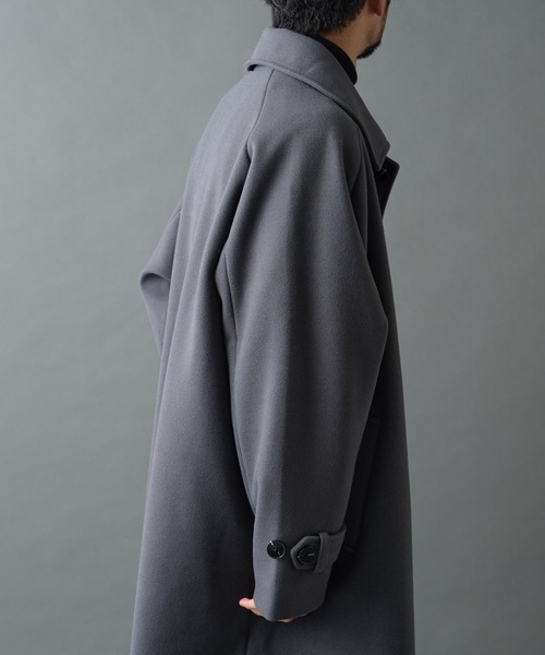 COLONY 2139（コロニートゥーワンスリーナイン）の「テックウールステンカラーロングコート（ステンカラーコート・メンズ・グレー/ブラック・LARGE/MEDIUM）」の7枚目の写真