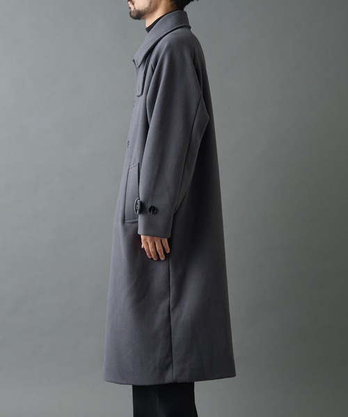COLONY 2139（コロニートゥーワンスリーナイン）の「テックウールステンカラーロングコート（ステンカラーコート・メンズ・グレー/ブラック・LARGE/MEDIUM）」の19枚目の写真