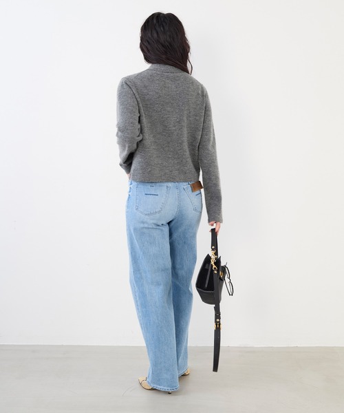 MICA&DEAL(マイカ&ディール)の「ショートポロニットカーディガン(ニット/セーター・レディース・チャコールグレー/オフホワイト/キャメル・FREE)」の16枚目の写真