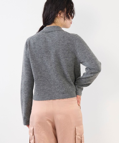 MICA&DEAL(マイカ&ディール)の「ショートポロニットカーディガン(ニット/セーター・レディース・チャコールグレー/オフホワイト/キャメル・FREE)」の21枚目の写真