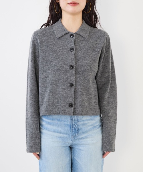 MICA&DEAL(マイカ&ディール)の「ショートポロニットカーディガン(ニット/セーター・レディース・チャコールグレー/オフホワイト/キャメル・FREE)」の22枚目の写真