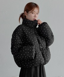 UNE MANSION | ハイネックペディンラブリーフラワーパターンシュートペディン中綿アウター(ダウンジャケット/コート)