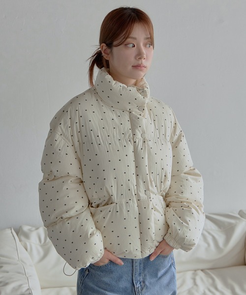 セール】ハイネックペディンラブリーフラワーパターンシュートペディン