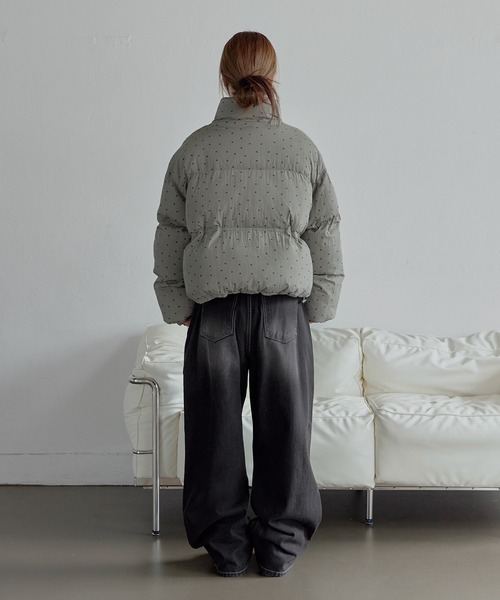 セール】ハイネックペディンラブリーフラワーパターンシュートペディン