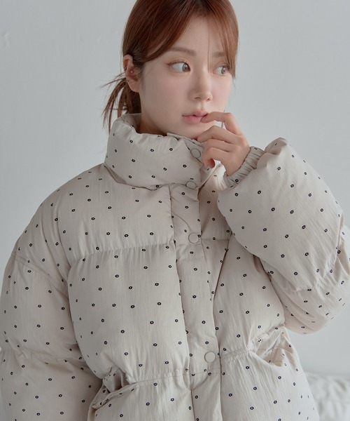 セール】ハイネックペディンラブリーフラワーパターンシュートペディン