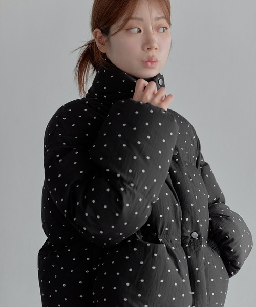 セール】ハイネックペディンラブリーフラワーパターンシュートペディン