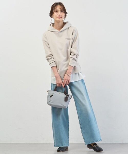 J.PRESS Ladies(J.プレス レディス)の「【WEB限定】ロゴ裏毛 パーカー(パーカー・レディース・ふじ色系/サックスブルー系/ベージュ系/ネイビー系/グレー系・SMALL)」の8枚目の写真