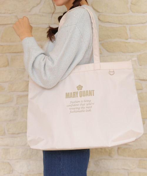 ゴールドロゴプリント舟型 トート（トートバッグ）｜MARY QUANT