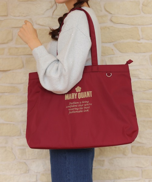 ゴールドロゴプリント舟型 トート（トートバッグ）｜MARY QUANT