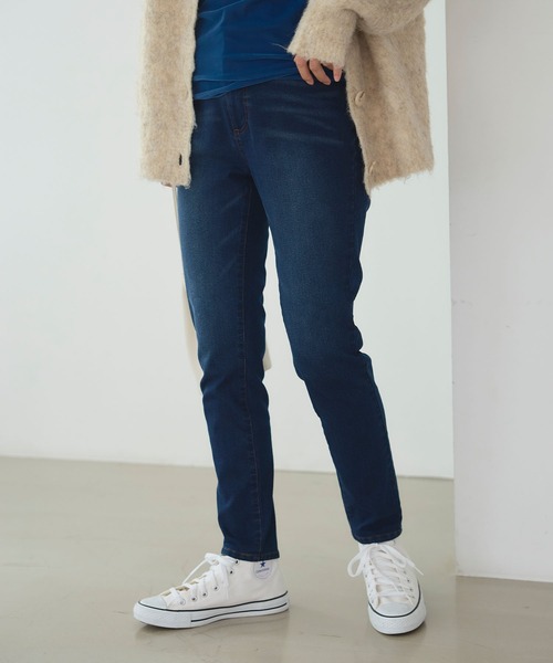 CROSS FUNCTION(クロスファンクション)の「《ストレッチ 》エブ楽 裏起毛スキニーあたたか美脚パンツ【CROSS FUNCTION/クロスファンクション】(その他パンツ・レディース・ブラック/ライトベージュ/ブルー/ネイビー・S/M/L/LL)」の1枚目の写真